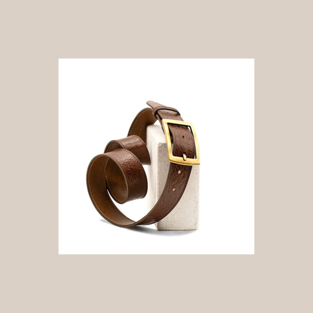Ceinture en cuir marron boucle laiton
